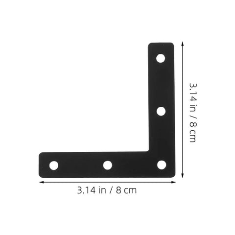 Black 30 Pack Right Angle Corner Bracket Set For Wood Repair And DIY Projects L Shaped Mending Plates With Predrilled Screw Holes Cold Rolled Steel