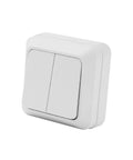 Heavy Duty White Wall Outlet Socket With Ground Wire Switch 16A 220V EU Standard 2 Gang 1 Way Fire Resistant Plastic Electrical Plug For No Sweat Wiring - close up view.