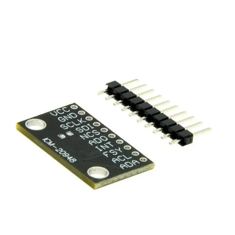9 Axis MEMS Motion Tracking Sensor Module Low Power IMU Breakout Board For ICM20948 Projects With Easy Integration Time Sync Ready Compact Design Ideal For Microcontrollers And Embedded Systems, black PCB with header pins