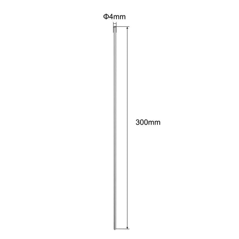 4mm X 300mm Linear Motion Shaft Guide In Chrome Plated Case Hardened Steel For 3D Printers And CNC Machines Beefed Up Ultra Smooth Rails With 58 To 64 HRC Hardness, 4mm x 300mm shaft