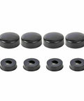 8 Pack Black License Plate Screw Caps For Cars, Trucks, And Vans, Snap On Bolt Covers with washers in a complete set