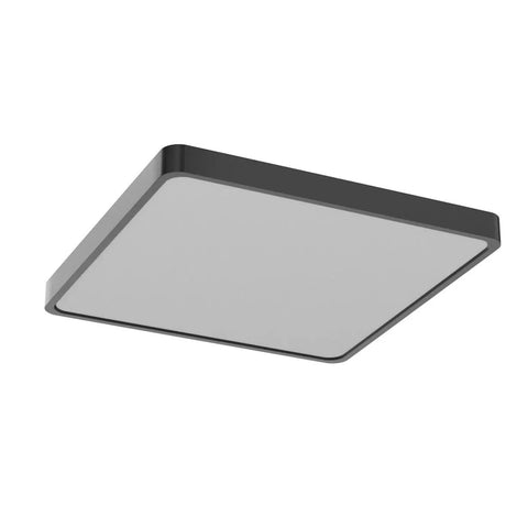 Ultra Thin 12 Inch 24W LED Flush Mount Ceiling Light 5000K Daylight White Square Surface Mount Panel Sleek Black Modern Ceiling Fixture
