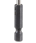 9/64 Inch Countersink Drill Bit With 1/4 Inch Hex Shank for Easy Predrilling of Wood Screws, close-up side view.
