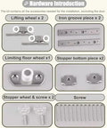 Heavy Duty Sliding Door Hardware Kit With Smooth Track And Hanger System For Cabinets And Garage Doors Quiet Operation Rock Solid Durable Steel And Nylon Pulleys Super Easy Installation Ideal For Home Renovation And Smart Storage Solutions, hardware parts set