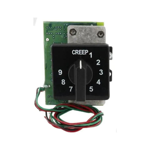 Oem Rotary Controller With Ramp For Genie Boom Lift 24 Volt Pro Grade Heavy Duty Rig Gear with knob and wiring, front view.