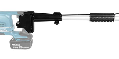 Side view of Extension Handle 194500-1 on power tool for improved reach and control, featuring durable construction and ergonomic design.