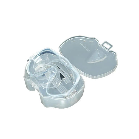 Frameless Dive Mask With Large Lenses And Close Fitting Skirt For A Comfy Fit Squeeze To Adjust Buckles And Wide Field Of Vision