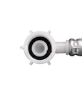 Close-up of High Pressure 3/4 Inch Washing Machine Inlet Hose with Secure Nut and Washer, European Water Inlet Connector