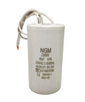60uF Motor Run Capacitor CBB60 Round Cylinder 250Vac Metallized Polypropylene Film With Two Wires For Motors and Appliances
