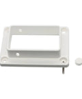 Top Shelf 2 Pack Slotted Handrail Bracket Kit For White Vinyl Fencing 2 By 3 5 Inch Post Mount with white bracket and screw.