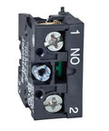 Harmony XAC Beefy Add On Single Contact Block For Industrial Machines And Manufacturing With Screw Clamp Terminal Front Mounting Spring Return 1NC 1 Speed Rated.