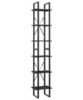 Gray 6 Tier Book Cabinet With Engineered Wood Build And 82.7 Inches Tall, Dope Storage Organizer For Home Office Or Living Room side view