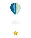 Colorful Hot Air Balloon Paper Decorations 4 Pack with Clouds and Stars Hanging Garland for Kids Room Decor and Party Backdrops
