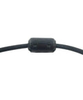 20 Pack Clip-On Ferrite Ring Cores For Dope RFI EMI Noise Suppression attached to a black cable, showing easy snap-on feature.
