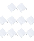 Arc Modern Finger Edge Pulls For Cabinets, Drawers, Doors And Furniture, Aluminum Hidden Tab Handles, White Finish, 10 Pack