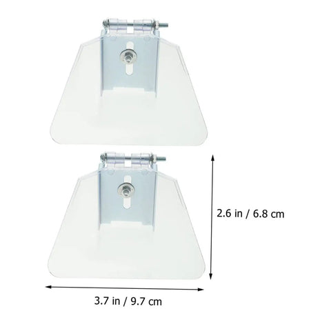 Two Pack Bench Guard Shield For Grinders Safety Shield Face Protection For Machines Tough As Nails Built To Last Stainless Steel And ABS Guard Anti Deformation Dust Debris Shield For Metalworking with dimensions.