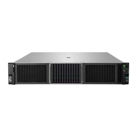 No Sweat Big Iron Rack Server Bundle With Dual Intel Xeon Gold 6430 32 Core 2100 Megahertz And One Terabyte Ddr5 Ram Featuring Secure Raid Storage Plus Windows Server 2022 Standard Edition For Cloud Scaling front view of server rack with multiple drive bays and cooling vents.