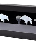 Portable Full Metal Quad Hog Target Set For Pellet And BB Guns Knock-Down Targets with Center Ring, showing four metal hogs and a ring.