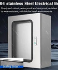 Stainless Steel Outdoor Electrical Enclosure Box 14x12x10 In 1.5 Millimeter Thick Waterproof Junction Chest with sealing strips
