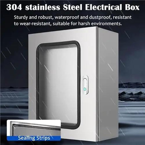 Stainless Steel Outdoor Electrical Enclosure Box 14x12x10 In 1.5 Millimeter Thick Waterproof Junction Chest with sealing strips