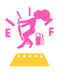 Slick Humorous Waterproof Fuel Tank Cap Decals, 2 Piece Pink Lady Hair Gauge Covers For Heavy Gas Hogs Pickup Trucks And Suv, Rad Car Exterior Stickers with playful pink design.