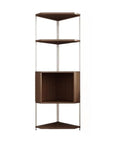 Solid Wood Corner Shelf With Multiple Tiers, Triangular Bookshelf for Living Room or Office with Adjustable Shelves