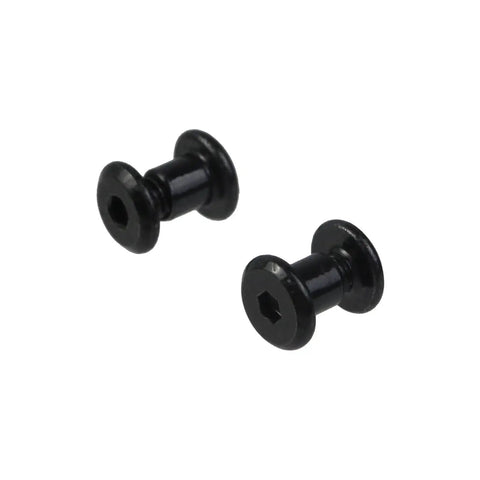 Top Shelf Stainless Steel M4 X 4mm Binding Post Screws, 5mm Female Terminal Bolts in black, showcasing hex head design.