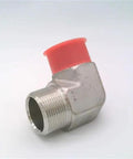 1 1/4 Inch NPT Male Threads 90 Degree Elbow Hydraulic Pipe Fitting Badass Stainless Steel Construction with red cap