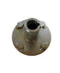 Top view of Badass Zinc Plated Steel Wheel Hub Built Tough For 1 Inch Live Axle Featuring Rock Solid 1/2 20 Studs On A 4 Inch Bolt Circle.