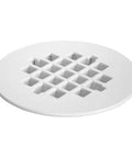 Quick Snap Shower Strainer 4.25 Inch White Plastic Drain Cover And Hair Catcher Filter For Residential Bathroom Tub Fixtures