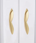 Pearl Gold Arcuate Cabinet Pulls 5 Inch Curved Handles For Drawers And Cabinets, Solid Zinc Alloy, 4 Pack With 3 Screw Lengths