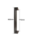 Side view of 800mm Stainless Steel Push Pull Door Handle Matte Black Finish Built To Last For Glass Or Wood Doors, Heavy Duty.