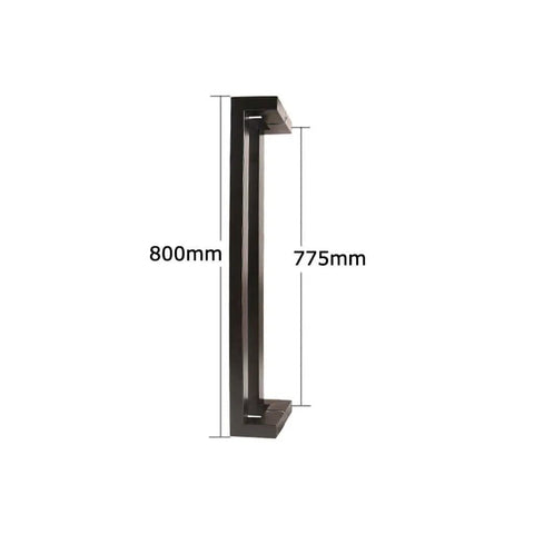 Side view of 800mm Stainless Steel Push Pull Door Handle Matte Black Finish Built To Last For Glass Or Wood Doors, Heavy Duty.