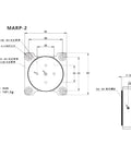 Technical drawing of 2 Inch Manual Rotary Stage for Precision Optical Alignment, Built Tough Aluminum Anodized Finish