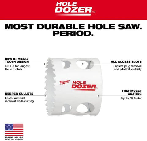 Milwaukee Hole Dozer bi-metal hole saw, 3-3/4 in, black