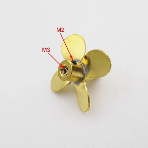 4 Blades Copper Propeller 24mm Diameter M3 Thread Right Hand And Left Hand For RC Boats Scale Marine Models Tug Boats Fishing