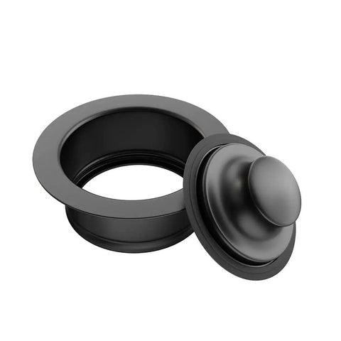 Matte Black Universal Garbage Disposal Sink Flange Stopper Kit 304 Stainless Steel Plug Fits 3-1/2 Inch Standard Drain Openings Durable Replacement Accessory For Kitchen Sinks Dope Choice in matte black.