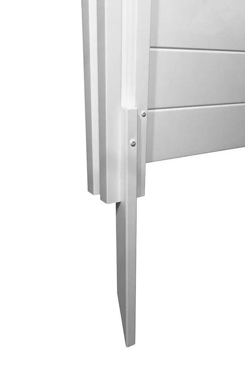 Side view of Premium White Vinyl Privacy Screen Panels 4ft High By 4ft Wide Two Panels No Dig Outdoor Privacy Fence structure