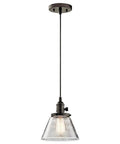 Avery Cone Mini Pendant In Olde Bronze With Clear Seeded Glass 8.75 Inch One Light Go To Kitchen Island Or Dining Room Vintage Industrial Style