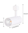 Dimmable LED Track Lighting Heads 16.5W Each Delivers 1200 Lumens 90 CRI 24 Degree Beam 4000K Neutral White spotlight size details