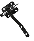 Heavy Duty Automatic Gate Latch Featuring Tough As Nails Self Actuating Mechanism And Secure Padlock Loop Built For Up To 144Mm Gates in black.
