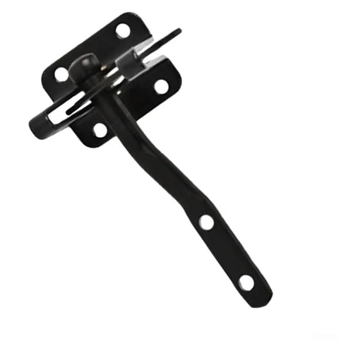 Heavy Duty Automatic Gate Latch Featuring Tough As Nails Self Actuating Mechanism And Secure Padlock Loop Built For Up To 144Mm Gates in black.