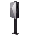 Heavy Duty Galvanized Steel EV Charger Wall Mount Enclosure Weatherproof Protective Cover, mounted on a sturdy pole.