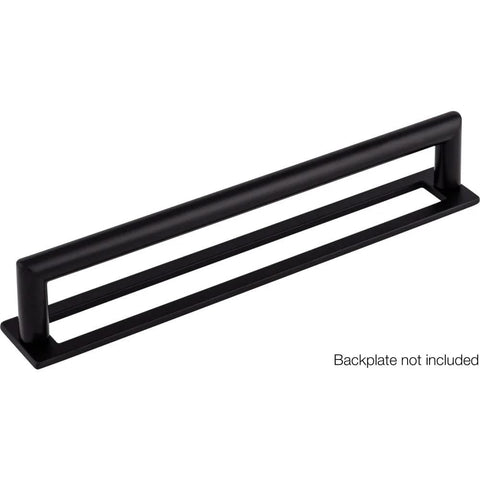 Kinney Pull Flat Black Eight Inch Cabinet Pull Lynwood Collection with Seven and Nine Sixteenths Inch Center to Center Mounting Holes