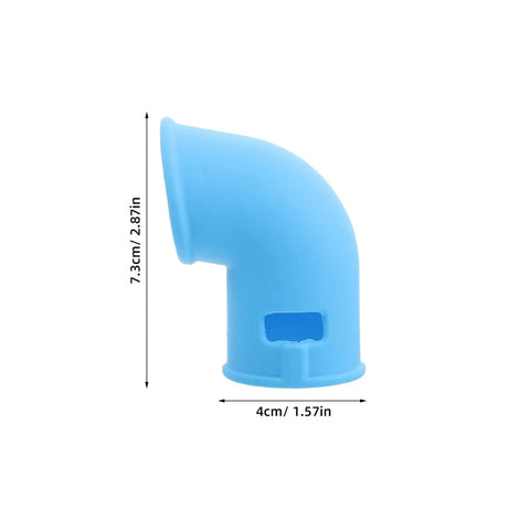 Sky-blue silicone steam diverter for pressure cooker, 7.3cm x 4cm, high temperature resistant exhaust vent tube, flexible use