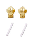 Two Pack MK10 M7 Extruder Nozzles 0.4mm With Two PTFE Tubes 71mm Long 2mm ID 4mm OD Replacement Kit For 1.75mm Filament 3D Printers
