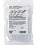 Back view of AdTech hot glue sticks, 4-inch mini size, clear, 30 sticks in a plastic bag.