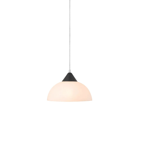1 Light Plug-In Pendant Light In Dark Bronze With Frosted Shade And Adjustable Clear Cord Height, modern hanging fixture