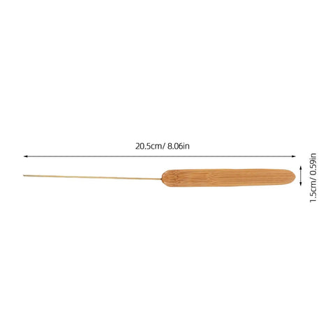 One Hand Operated Worm Bait Threading Needle For Freshwater And Saltwater Fishing, Stainless Steel Construction Built Tough For Live Bait Rigging, Sea Creek Lake Angling Tool With Red Worm Threader, 20.5cm wooden handle