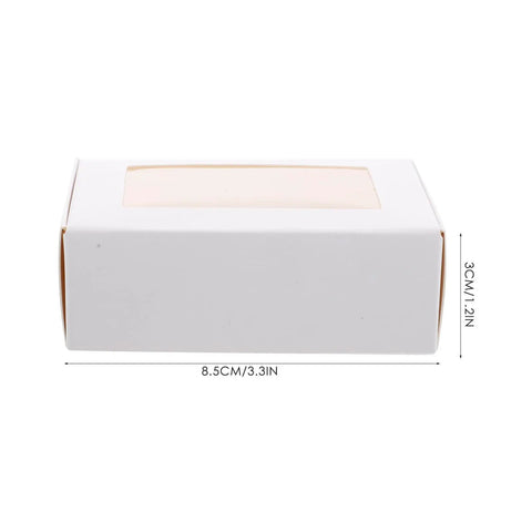 Side view of Kraft Paper Cookie Boxes With Clear Window Safe And Odorless Bulk Pack Of 50 Mini Treat Boxes For Bakery Packaging